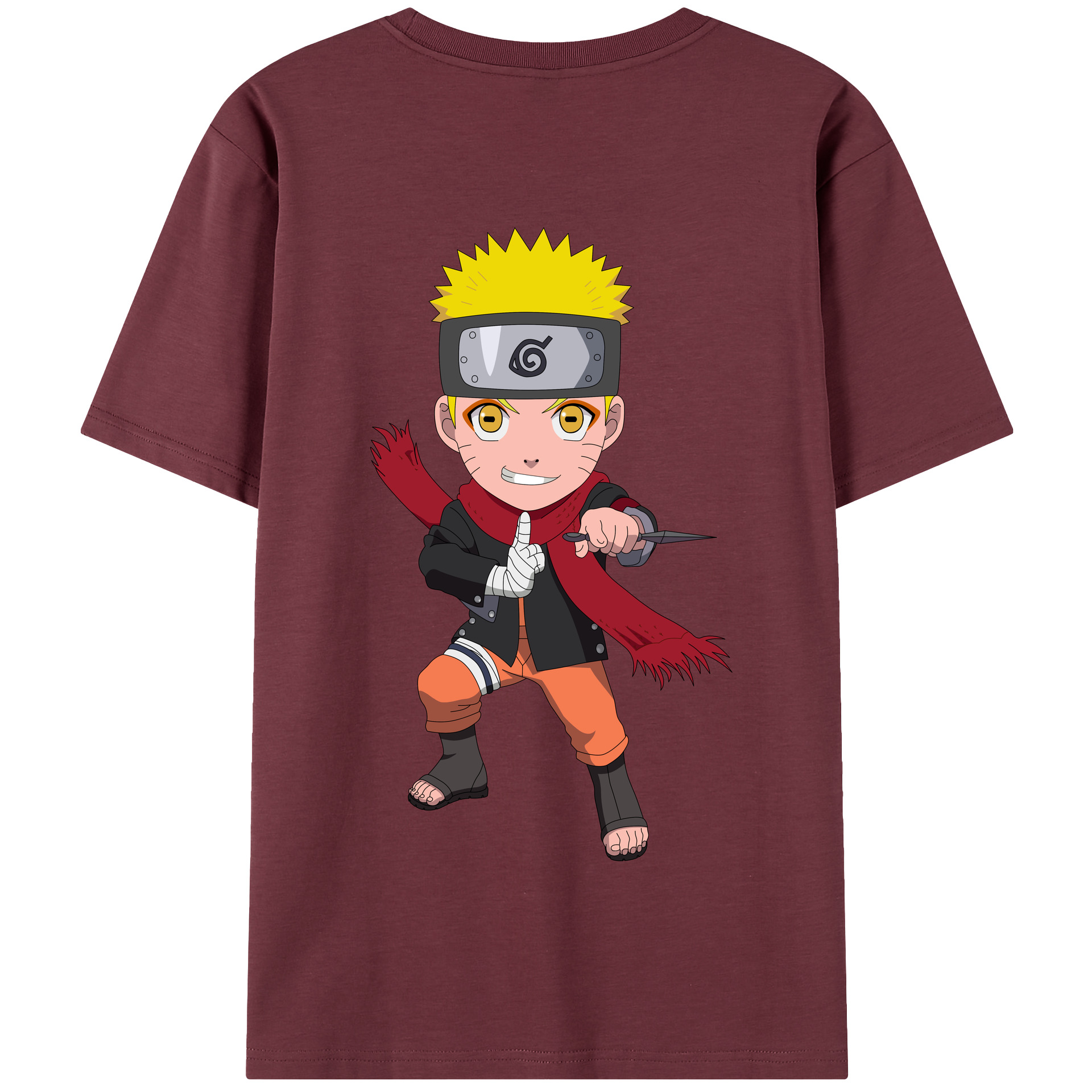 （画像用） NARUTO -ナルト- うずまき ナルト Uzumaki Naruto 綿100％半袖Tシャツ（背面プリント）